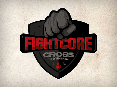 Fightcore crest crossfit fight fist logo martial arts mma punch shield training workout