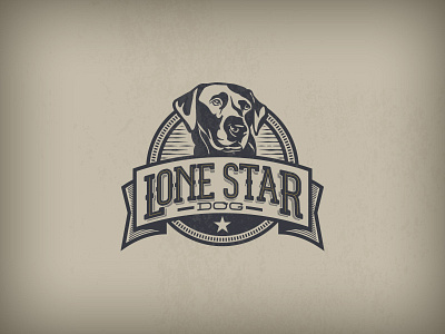 Lone Star Dog banner brand branding dog dog food emblem labrador logo logotype seal shield