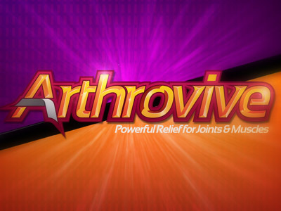 Arthrovive label logo orange otc packaging pain purple