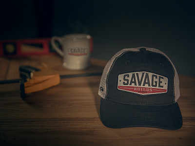 Savage Builds brand branding hat iconic logo logotype nostalgia sign vintage