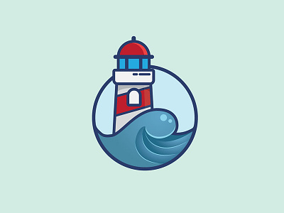 Lighthouse brand branding design illustration illustrator lighthouse logo logotype marine ocean oceanic oceans saltwater sea seal shore shoreline vector water
