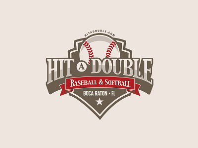 Hit a Double baseball brand branding crest logo logotype seal sport sports sports branding sports design sports logo team vintage