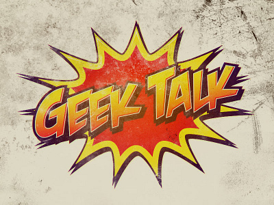 Geek Talk cartoon comics geek logo vintage