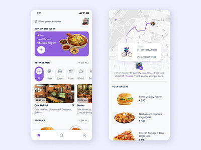 Food delivery App app app design app ui browse delivery app delivery status design e commerce food app orders shopping app ui user interface