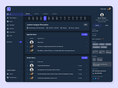 People Management Web App UI | Dark Mode