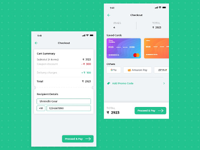 Grocery App - Checkout & Payment app design checkout grocery grocery app grocery online payment screen design user interface