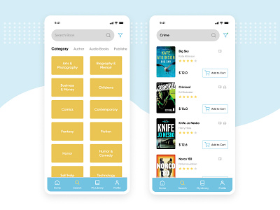 Search results - Book store concept UI app app design app ui book book reading design e commerce reading app search search bar search results ui user interface