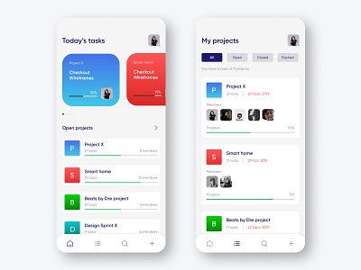 Task management concept UI