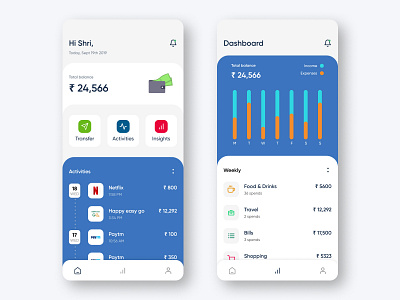 Wallet app concept UI