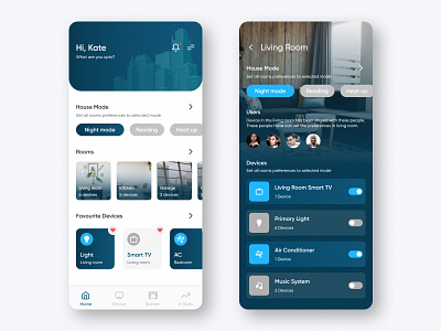 Smart home concept UI