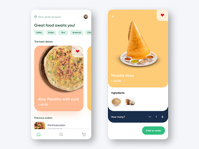 Food delivery concept UI