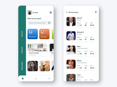 On demand services concept UI