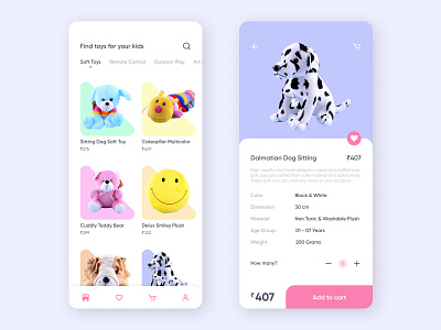 Toy store app concept UI