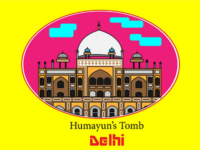 Humayun Tomb design illustration