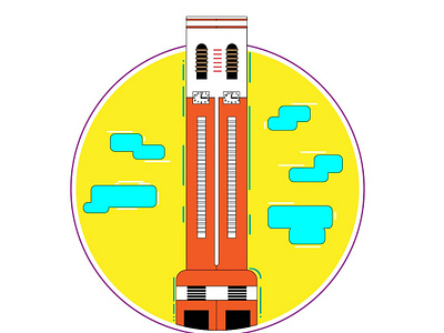 Clock Tower,Dehradun colour design illustration monument