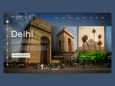 Knowing new place website concept about clean ui concept creativity delhi design designer desktop explore homepage landing page main page minimalist monument search user experience user interface web web design website