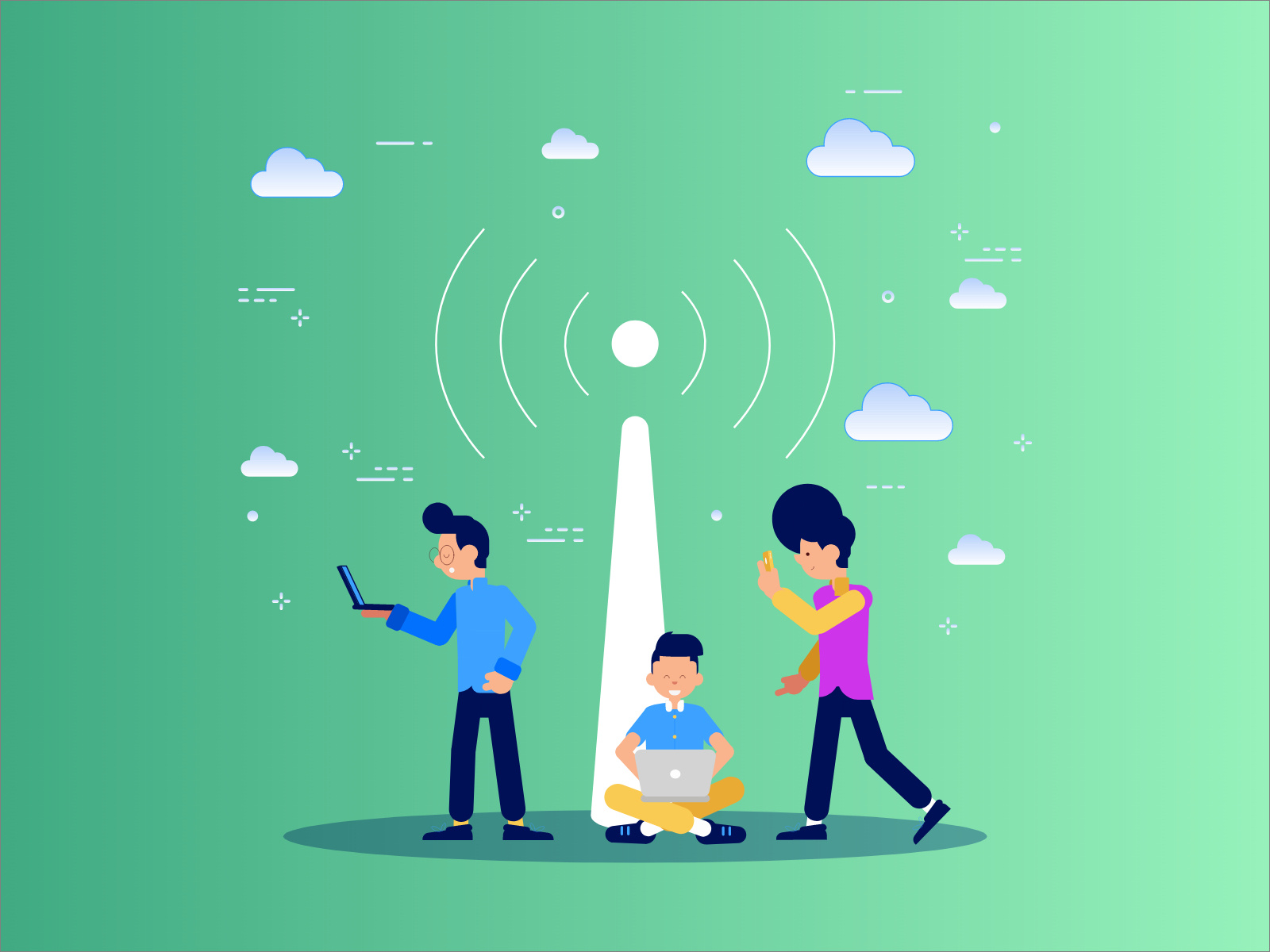 Wifi hotspot illustration by Sid yankanchi on Dribbble