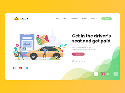 Taxi UI concept appdesign artwork behance booking app branding dribble hero section illustrator interaction logo ride sharing socail media taxi app ui8 uiux uplabs web design