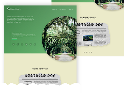 GreenSpace Website about us design eco friendly green typography website
