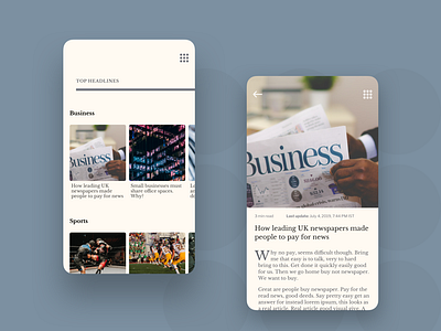 NEWS | Mobile App android app business news newspaper sports typography