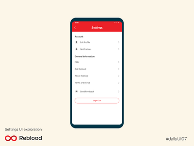 Settings page exploration - reblood