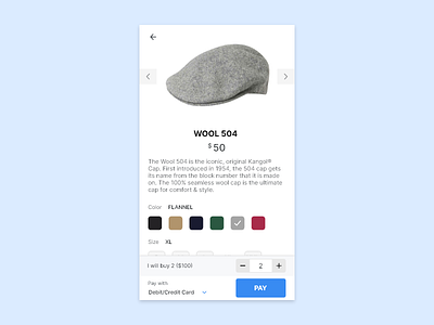 E-Commerce Shop (Single Item) daily ui daily ui 012 e commerce kangol mobile shop ui ui design