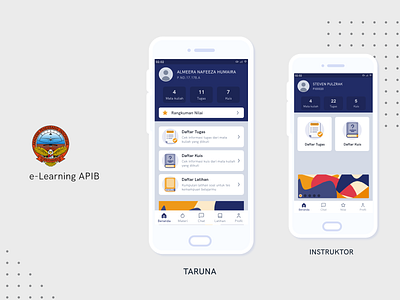 e-Learning APIB apib cadet e learning e learning education education app instructor instruktor learning learning app mobile study taruna ui design