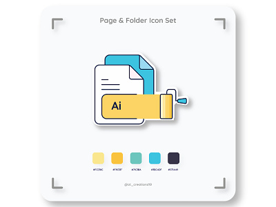 Page & Folder Icon Set adobe design flat icon illustration illustrator logo ui ux vector
