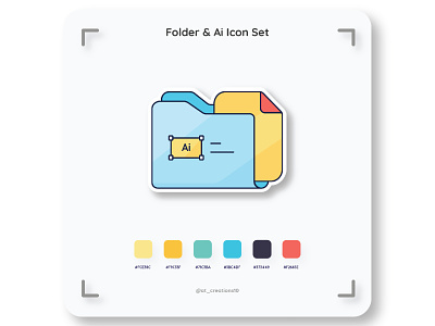 Folder & Ai Icon set adobe ai animation blue design file filefolder flat folder icon icon design icon set illustration illustrator logo ps psd vector