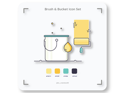 Brush & Bucket Icon set adobe branding brush bucket bucketlist colorwheel design flat icon iconset iconsets illustration illustrator logo typography ui ux