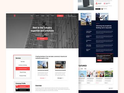 Construction Company Landing Page construction homepage landing page real estate ui ux