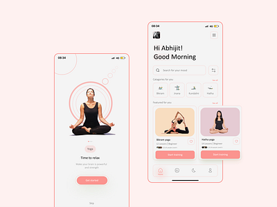 Yoga App android app branding development graphic design ios mobile app ui ux yoga
