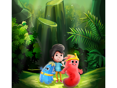 lovely children of the forest animation art color design designer digital digital painting digitalart digitaldraw digitaldrawing digitalpen drawing drawing ink game illustration typography ui ux vector web