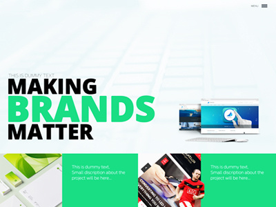 Making Brands matter clean design green layout ui web