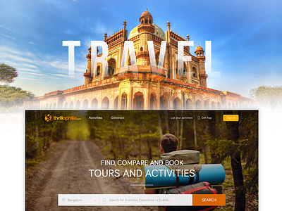 Travel Website Homepage home screen travel ui web