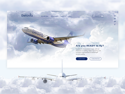 Promo Version for "Belavia" Airlines airlines belavia blue and white clouds figma flight photoshop plane sky ui ui design web web design