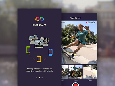 Quadcam app application mobile mobile app photography video