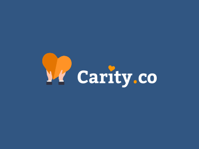 Carity logo blue branding care colourful graphic design heart identity logo orange visual design
