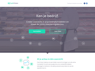 CashVision landing page screenshot dutch finance header innovation landing page visual design web design website