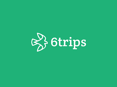 Final logo for 6trips (startup) bird branding fly graphic design holiday identity logo logotype startup travel