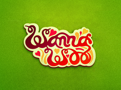 WannaWoo app logo branding colourful design green logo playful typography visual