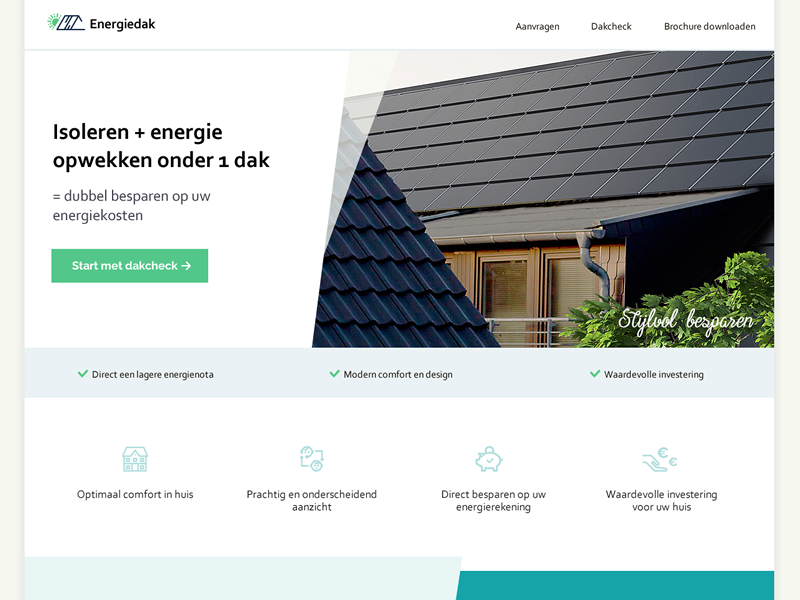 Energiedak landing page by Daria Nepriakhina on Dribbble