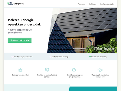Energiedak landing page clean energy homepage landing page solar web design