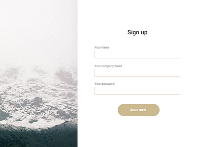 Sketch for the elegant SignUp screen