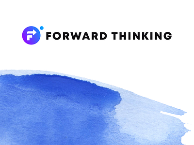 Forward Thinking community branding aquarelle blue branding design identity logo modern