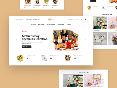 Website // Landing Home Page for Flower and Hamper Online Store e commerce flower gift hamper landing web website
