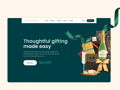 Website // Landing Home Page for Flower and Hamper Online Store e commerce flower gifting hamper landing website