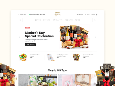 Website // Landing Home Page for Flower and Hamper Online Store