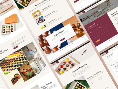 Website: Chocolaterie & Dessert E-Commerce Website aesthetic branding champagne chocolate clean colours design dessert e commerce elegant illustration logo maroon photography sale ui web web design