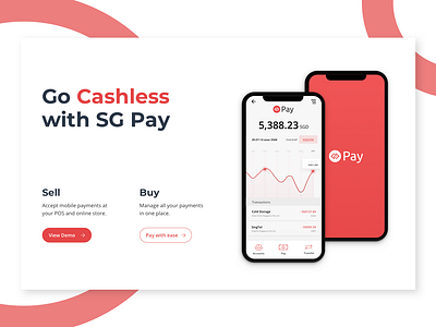 SG Pay - Integrated Cashless Payments call to action chart clean conversion design e wallet expense tracker finance finance app fintech payment ui ui pack ux wallet web web design